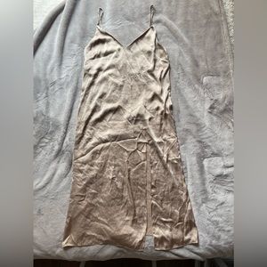 Aritzia Wilfred Satin Midi Slip Dress